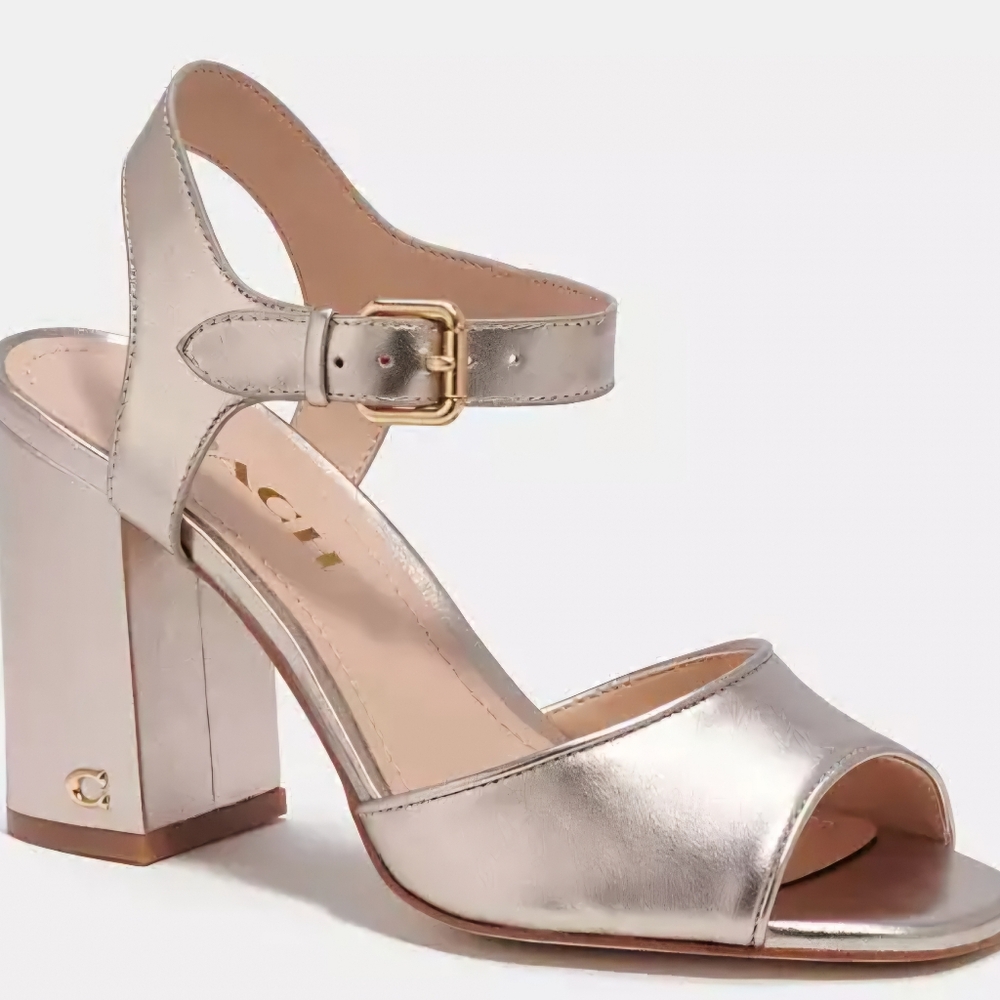 Coach Metallic Leather Marla Sandals Heels 10 sold out online